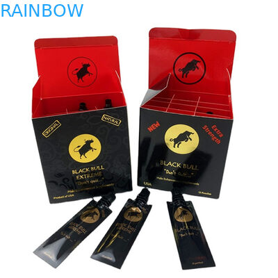 Comércio A Grosso Mel de rinoceronte Impressão de Ouro Segredo Milagre Mel 3D Lenticular Cartão de Visualização Caixa Saquetes de Mel Embalagem