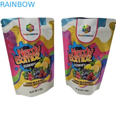 Eco-friendly Sim Custom Printed Flat Bottom Snack Pouches Saco de embalagem de alimentos