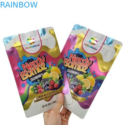 Eco-friendly Sim Custom Printed Flat Bottom Snack Pouches Saco de embalagem de alimentos