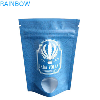 Sacos à prova de odor com mancha UV de janela brilhante 3.5g sacos de embalagem de flores CBD com fecho