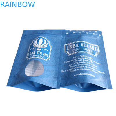 Sacos à prova de odor com mancha UV de janela brilhante 3.5g sacos de embalagem de flores CBD com fecho