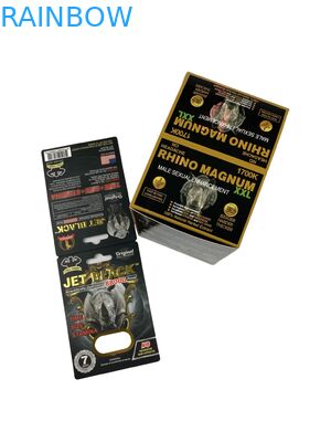 Varejo a Distribuição Livre de comprimidos para rinocerontes impressos sob medida Embalagem Caixas de papel com cartão de papel Embalagem de comprimidos para melhorar a qualidade