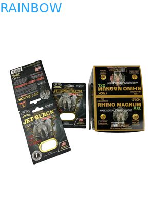 Varejo a Distribuição Livre de comprimidos para rinocerontes impressos sob medida Embalagem Caixas de papel com cartão de papel Embalagem de comprimidos para melhorar a qualidade