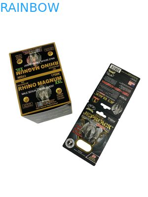 Varejo a Distribuição Livre de comprimidos para rinocerontes impressos sob medida Embalagem Caixas de papel com cartão de papel Embalagem de comprimidos para melhorar a qualidade