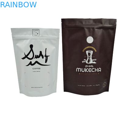 Folha de alumínio Impresso Efeito Metálico Stand Up Pouch Custom Design Sacos de plástico de qualidade alimentar para café