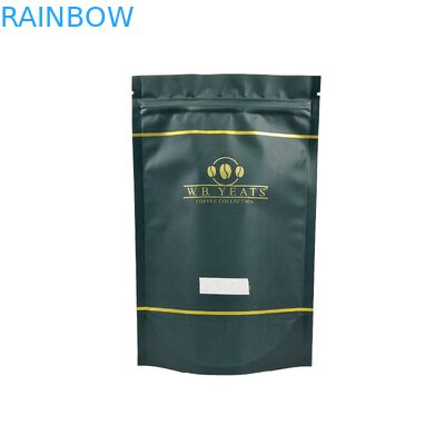 Logotipo Impresso Bolsas Ziplock Reutilizáveis Custom Stand Up Food Grade Grade Grão de Café Alumínio Folha de plástico Saco