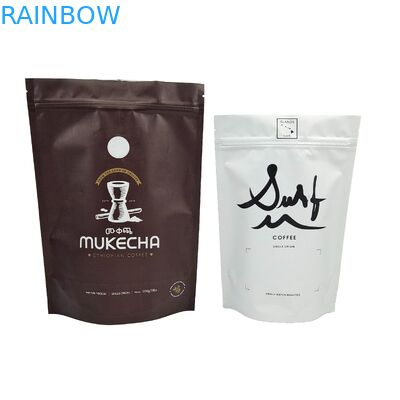 Bolsas coloridas personalizadas de qualidade alimentar Logotipo Impressão Embalagem Café Bolsas de zíper com válvulas
