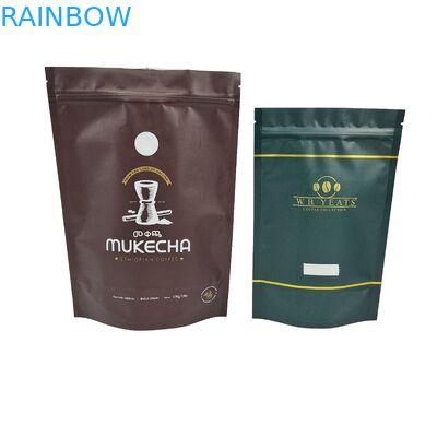 Logotipo personalizado Sacos de plástico com válvula de descarga de gás 100g 250g Sacos de embalagem de plástico de grãos de café