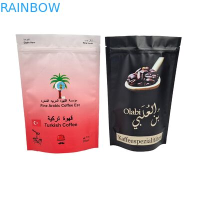 Arabica Grãos de Café Embalagem Impressa Personalizada Prova de Fugas Zipper Mylar Sacos de Plástico