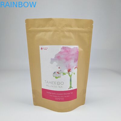 Doypack Ziplock Castanho Branco Kraft Papel de Artesanato Sacos de Posição Embalagens Alimentares Embalagens à prova de cheiro Bolsas de Zipper