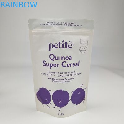 Biodegradável reciclado customisado bolsas de pé secas embalagens de alimentos para animais de estimação bolsas de papel kraft castanho branco