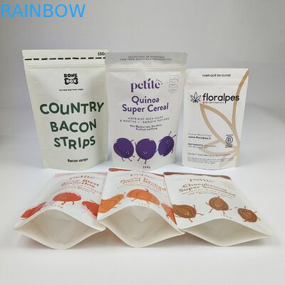 Embalagem em pé por atacado Embalagem em pé por encomenda Embalagem em bolso de papel kraft branco