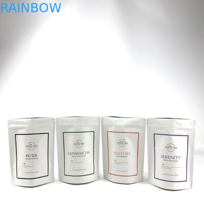 Bolsas de Stand Up Recapotáveis com Logotipo Personalizado para Embalagens de Sacos de Chá Seco