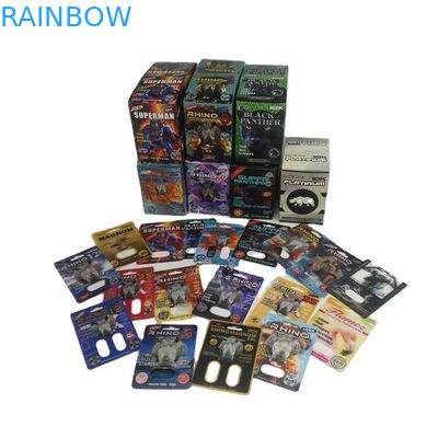 Premium-900k 3d cartão de papel para sexo rinoceronte pílulas de aumento masculino