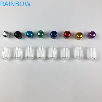 Botalhas de pílulas de plástico coloridas Capsulas de metal recipiente de cápsula Gravação de artesanato Material ABS