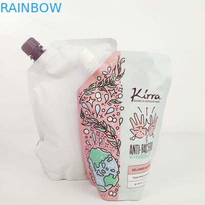 Embalagens industriais de alimentos com saquetes de papel de prata para sacos de esfregar corpo em pé