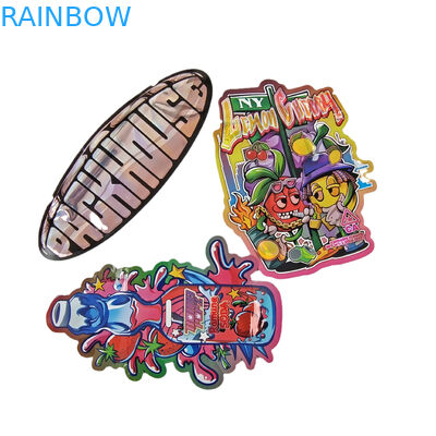 Custom 3.5g Holográfico Die Cut Mylar sacos de embalagem de forma irregular fechadura à prova de odor Die Cut saco de embalagem de plástico