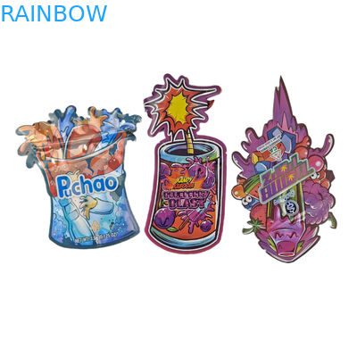 Custom Die Cut Metal High Quality Irregular Sealing Pequenas Formas Especiais de Plástico Zipper Mylar Sacos de Embalagem Alimentar