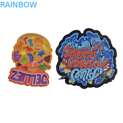 Impressão personalizada de toque suave Holograph Die Cut Irregular Forma Especial de plástico Zipper Mylar Saco de Embalagem de Alimentos