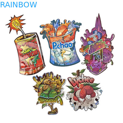 Impressão personalizada de toque suave Holograph Die Cut Irregular Forma Especial de plástico Zipper Mylar Saco de Embalagem de Alimentos