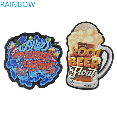 Embalagem Mylar de plástico à prova de crianças com fecho de 3,5 g de qualidade alimentar em forma personalizada