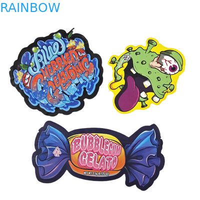 Bolsa de folha de ziplock 3.5g 7g 14g Forma especial Embalagem personalizada Alimentos à prova de odor Saco Mylar de corte a óleo