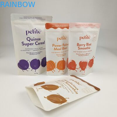 Saco de embalagem de alimentos impresso sob medida à prova de odor Ziplock papel Kraft Stand Up Saco com fecho e janela