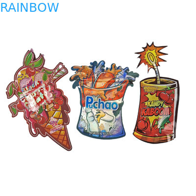 Impressão personalizada à prova de odor 3.5g Embalagens de alimentos irregulares de forma especial embalagem de corte a óleo com sacos Mylar Ziplock