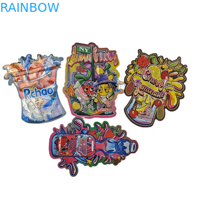 Logotipo personalizado de alta qualidade forma especial resistente a cheiros fecho irregular exclusivo corte a óleo 3.5g sacos Mylar para biscoitos doces