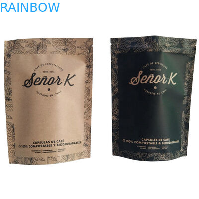 Saco de embalagem de alimentos de fundo plano Filme de impressão em branco simples Top de enchimento com válvula de ar