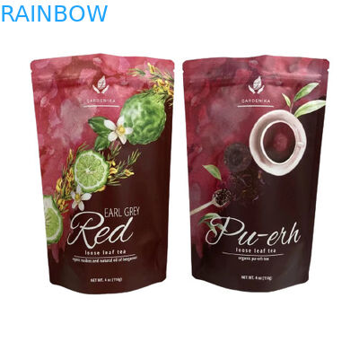 Grade de alimentos Stand Up pouch sacos de plástico personalizado folha de alumínio acabamento fosco para embalagem de chá