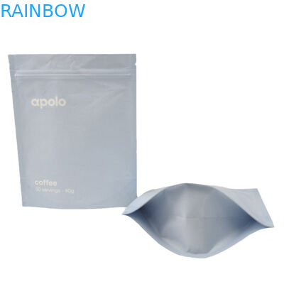 Cartão Kraft impresso sob medida Saco de fechadura para cima Sacos Mylar refeitáveis para pó de grão de café