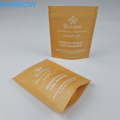 MOPP Saco de papel Kraft compostável Custom Standing Pouch Zipper Humectância Proof For Food