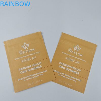 MOPP Saco de papel Kraft compostável Custom Standing Pouch Zipper Humectância Proof For Food