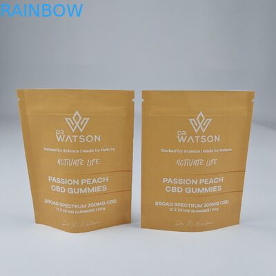 MOPP Saco de papel Kraft compostável Custom Standing Pouch Zipper Humectância Proof For Food