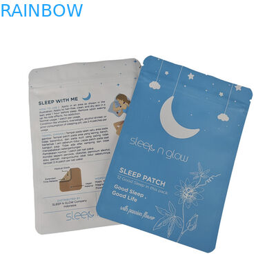 Logotipo personalizado de plástico de três lados selado Saquete pequeno para dormir Patch Folha de alumínio Soft Touch Mylar Bag