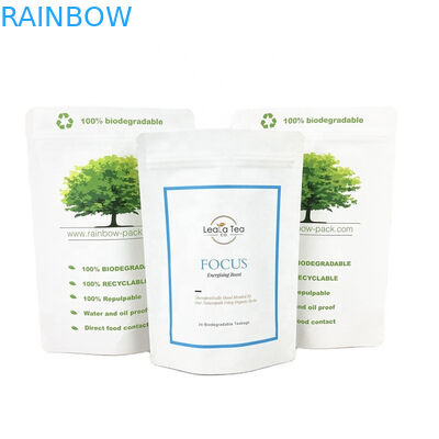 Eco-friendly Logotipo personalizado 100g 250g Saco de chá e café Saco de embalagem Saco reciclável de papel Kraft Stand Up pouch