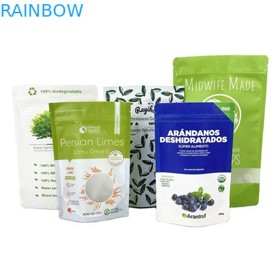 Saco de papel kraft biodegradável com janela para alimentos farinha de amendoim arroz chá fabricação de alimentos venda direta