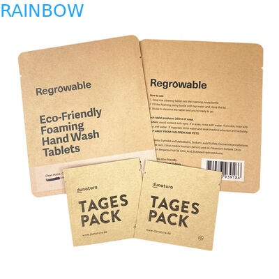 Bolsas de papel kraft de qualidade de alimentos personalizadas de PLA castanho para mangas em pó alimentos para animais de estimação guloseimas de embalagem comestível bolsa Mylar com fecho