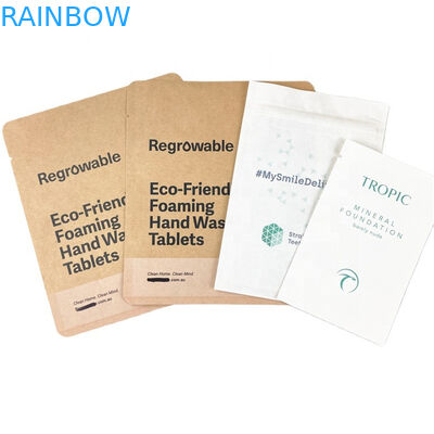Sacos de papel kraft branco biodegradável personalizados para nozes de mangue em pó alimentos para animais de estimação saco de embalagem de papel à prova de odor