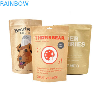 Saco de embalagem de papel 100% biodegradável à prova de odor para mangas em pó, nozes de chá, sacos de alimentos para animais de estimação, bolsas de papel kraft branco