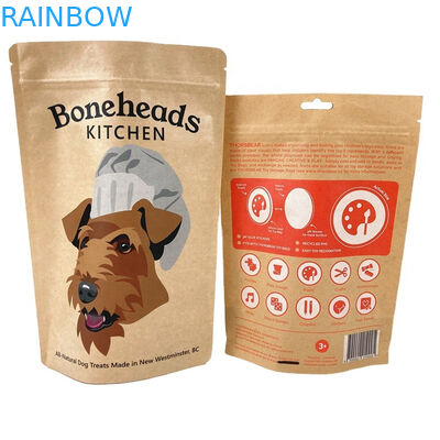 Saco de embalagem de papel 100% biodegradável à prova de odor para mangas em pó, nozes de chá, sacos de alimentos para animais de estimação, bolsas de papel kraft branco