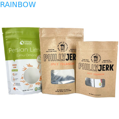 Logotipo personalizado Biodegradável bolsas de papel Kraft branco para bolinhos de bolo de nozes comestíveis Mangue em pó alimentos para animais de estimação à prova de odor