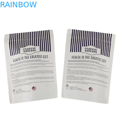 Low MOQ Stand Up Re-sealable Zipper Kraft Paper Bag Custom Biodegradable Re-sealable Mylar Bags para animais de estimação