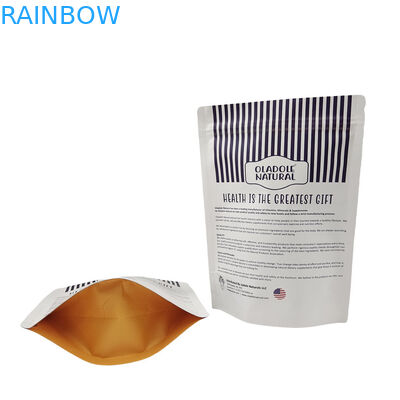 Low MOQ Stand Up Re-sealable Zipper Kraft Paper Bag Custom Biodegradable Re-sealable Mylar Bags para animais de estimação