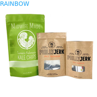 Logotipo Privado Personalizado Bolsas de papel Kraft Branco para bolos de bolos de nozes comestíveis pó Alimentos para animais de estimação 100% biodegradável Proof of smell B