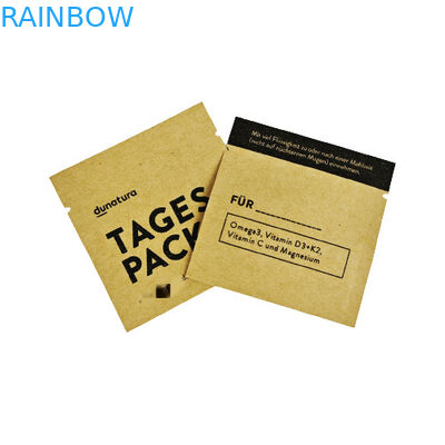 Saquetes de amostra de chá soltos de café impressos por encomenda 8x8cm Bolsa de papel Kraft Bolsa de papel Kraft reciclável personalizada