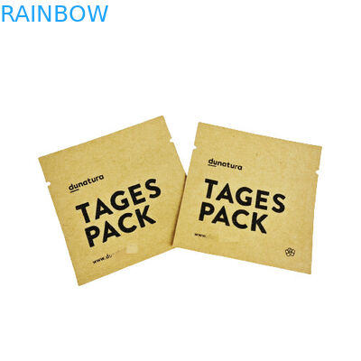 Saquetes de amostra de chá soltos de café impressos por encomenda 8x8cm Bolsa de papel Kraft Bolsa de papel Kraft reciclável personalizada