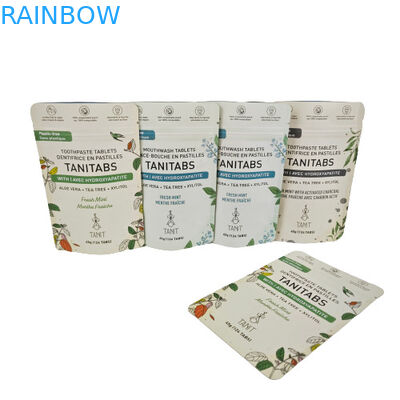 Saquetes de amostra de chá soltos de café impressos por encomenda 8x8cm Bolsa de papel Kraft Bolsa de papel Kraft reciclável personalizada