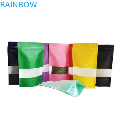 Bolsas de papel Kraft castanho de qualidade alimentar de PLA Mangas em pó Alimentos para animais de estimação Doces de embalagem comestíveis Bolsas de embalagem Mylar com fecho